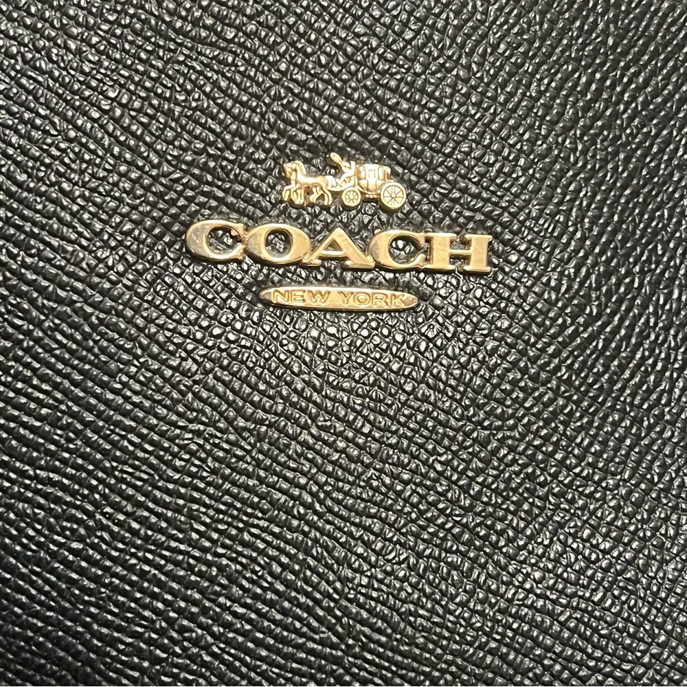 Coach Black Crossgrain Leather Zip Tote Shoulder Bag 4454 - Picture 3 of 16